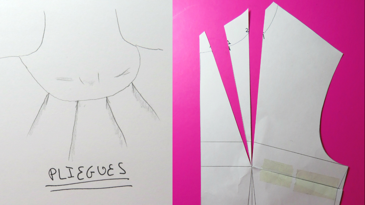 C mo hacer pliegues en escote. Patronaje. Alejandra Colomera